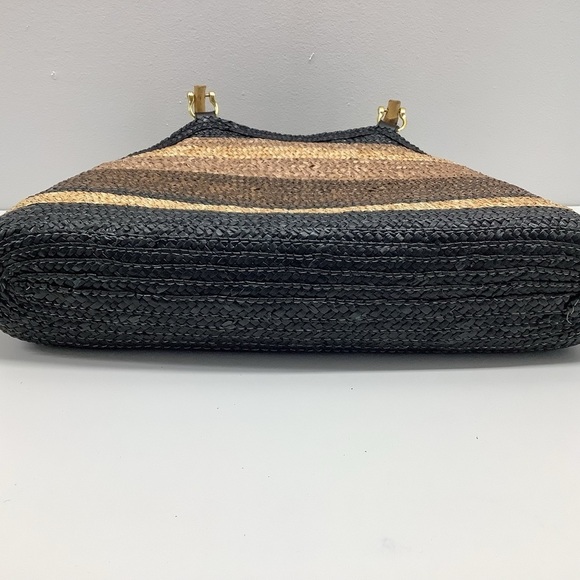 ST. JOHN'S BAY Wheat Straw Brown Woven Bag (Preowned) - Picture 6 of 7